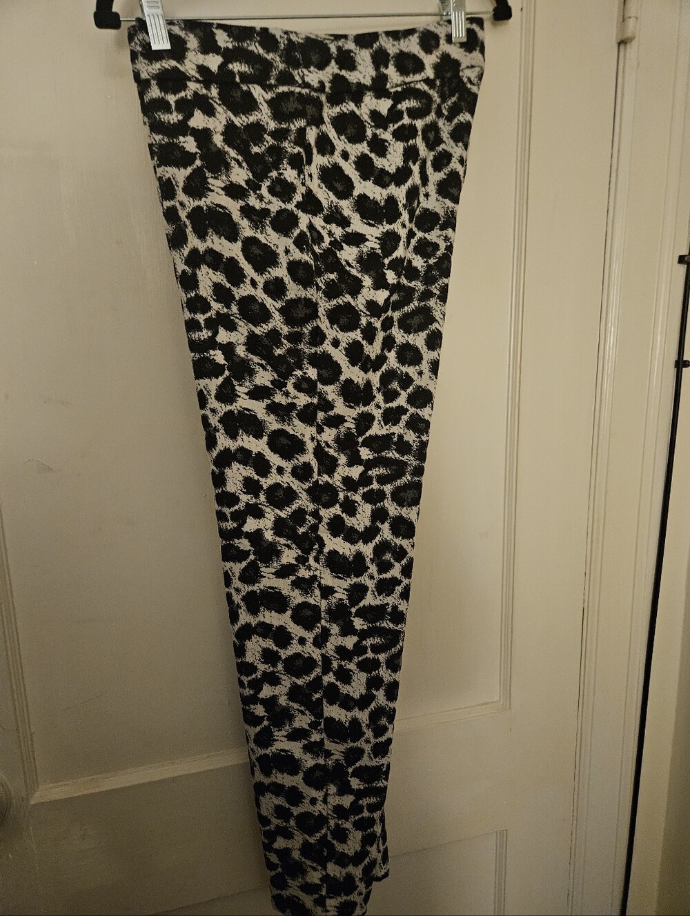 Soho Black and White Animal Print Pull Up Pants